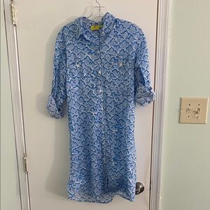 Roberta Roller Rabbit Floral Blue and White Dress